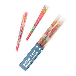 From our friends at Field Trip, these Psychedelic Pre-Roll Cones bring some silliness to your smoke session! This set of six organic pre-roll cones for marijuana or tobacco are decorated with organic vegetable based ink in a whimsical, psychedelic pattern.  These beautiful pre-roll papers will elevate your smoking and will be the cutest cannabis accessory in your stash.