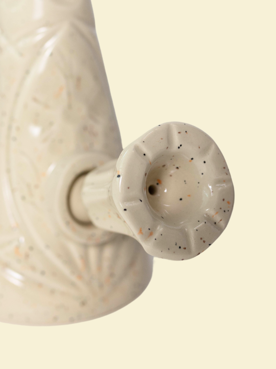 Flora Bong in Vanilla Bean | Ceramic Bong | Wandering Bud Flora Bong in Vanilla Bean | Ceramic Bong | Wandering Bud