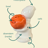 Ghost Bubbler in Orange & White