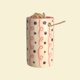 Twirl Wick Holder in Coral & Maroon