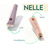 A ceramic steamroller that smokes like a dream and complements interior design; this dry pipe is handmade by a woman-owned studio in the United States. Nelle is a pink-beige ceramic pipe that doubles as art in your home and pairs well with your favorite smoke accessories. Smoke your favorite bud from this ceramic hand pipe in Canyon.