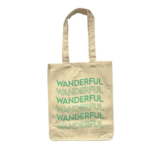 Wandering Bud makes ceramic cannabis products and is handmade by a woman-owned studio in Kansas City, MO. This tote bag is screen printed by Oddities Prints in KCMO, made with teal water based ink and is 100% heavy weight cotton canvas. Slip your favorite WB wears in this heavy-duty tote to take with you while you wander. 